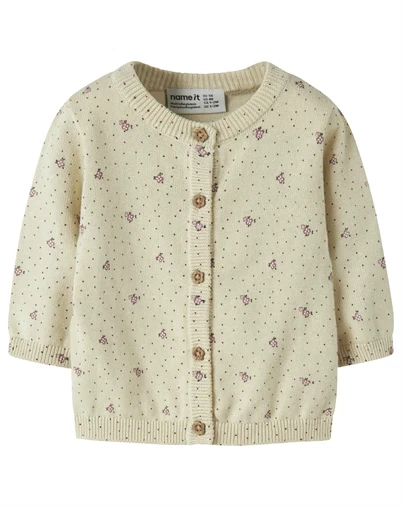 Name It - NBFHide Strik Cardigan - Almond Milk